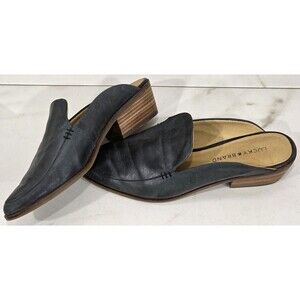 LUCKY BRAND Margrete Black Leather Mule Stacked Heel Casual Office Women's 8 M